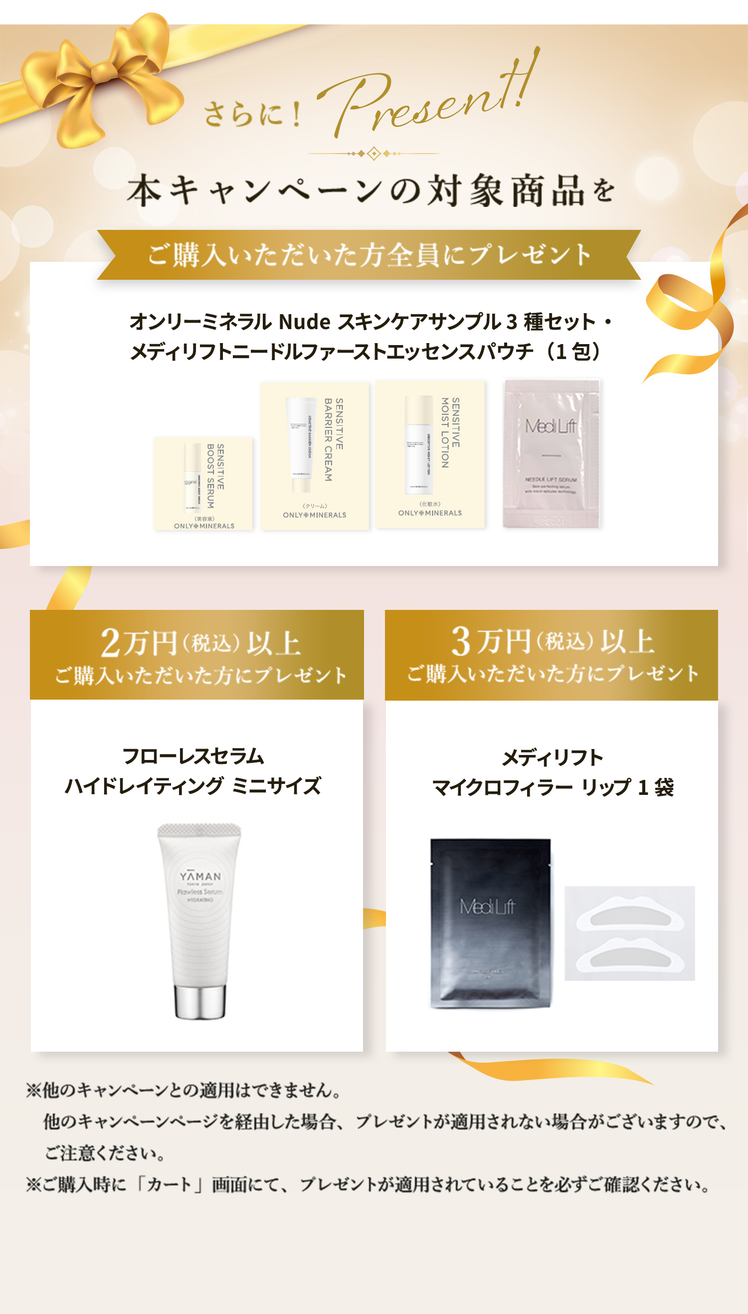 さらに！Present!本キャンペーンの対象商品をご購入いただいた方にプレゼント