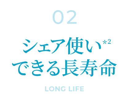 シェア使いできる長寿命