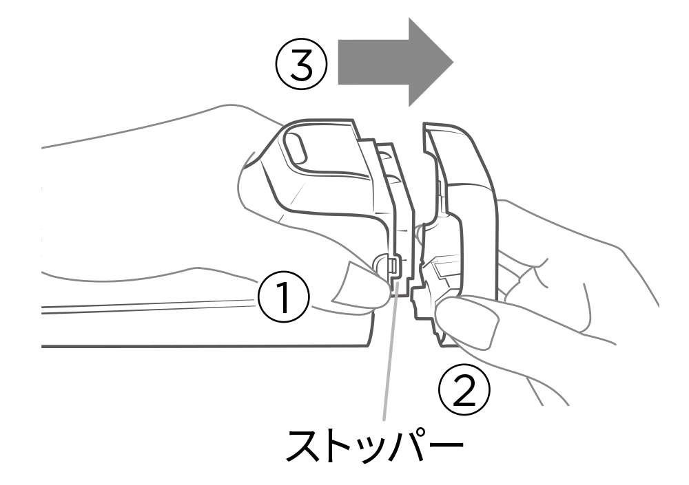 アタッチメントの取り外し図