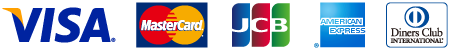 DC, UFJ, NICOS, VISA,MaterCard, JCB, American Express, Diner's Club