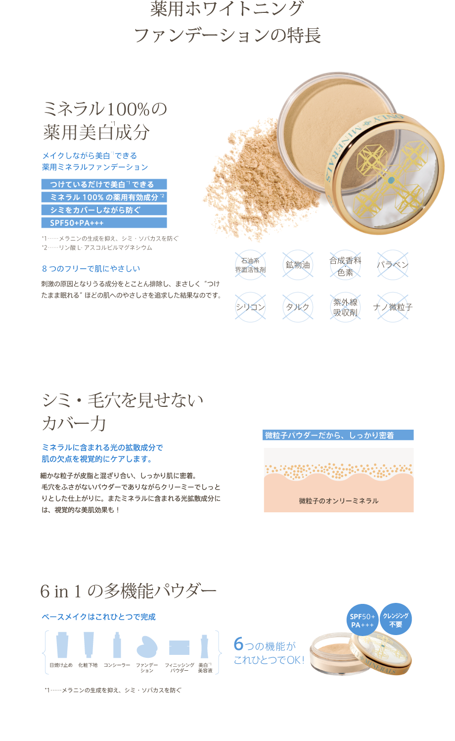 オンリーミネラル 薬用ホワイトニングファンデーションSPF50+ 2.5g ...