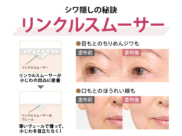 シワ隠しの秘訣リンクルスムーサー