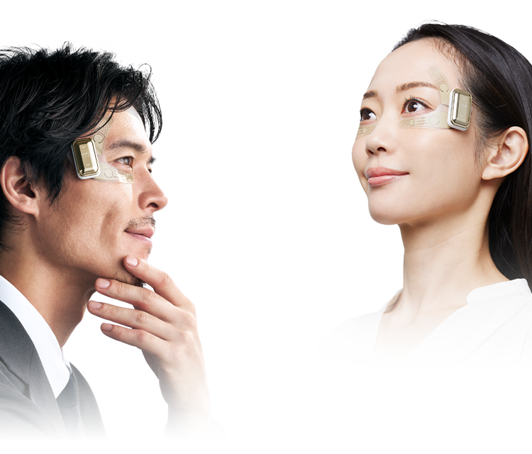 電極が伸びることであなたの顔にあわせて シート装着！