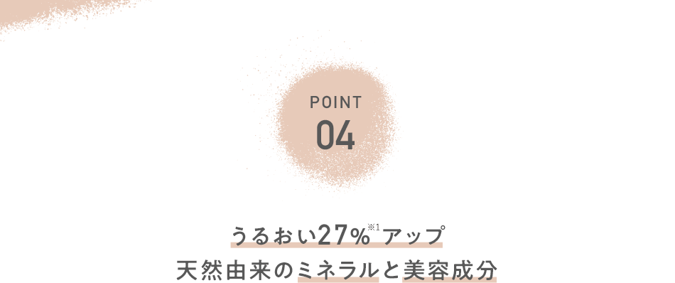 POINT04 うるおい27% アップ天然由来のミネラルと美容成分