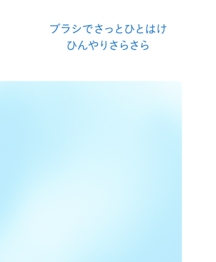 ブラシでさっとひとはけひんやりさらさら