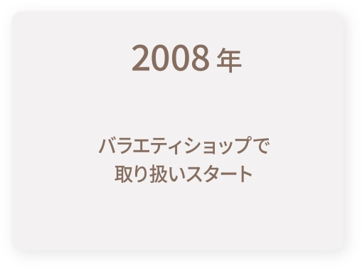 2008年｜バラエティショップで取り扱いスタート