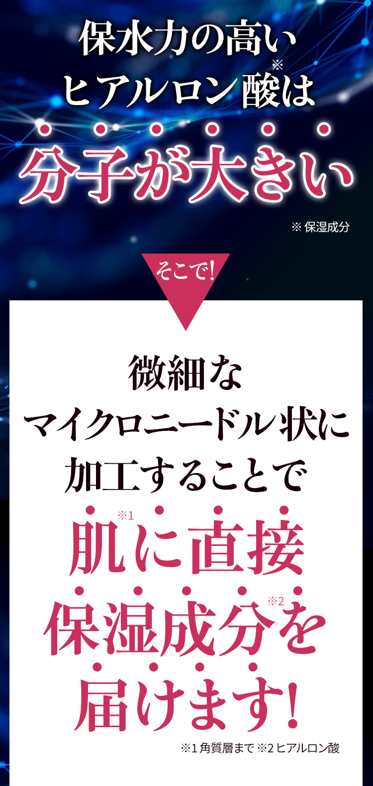 高分子のヒアルロン酸は分子が大きい