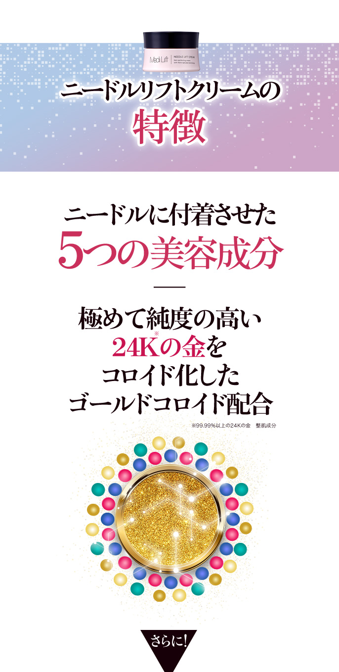 ニードルに付着させた5つの美容成分