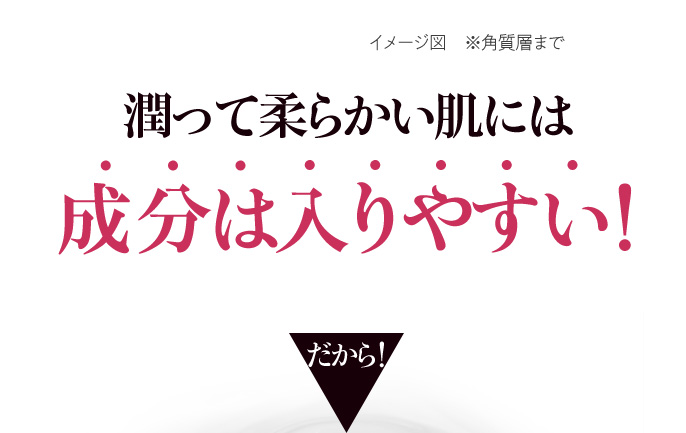潤って柔らかい肌には成分は入りやすい