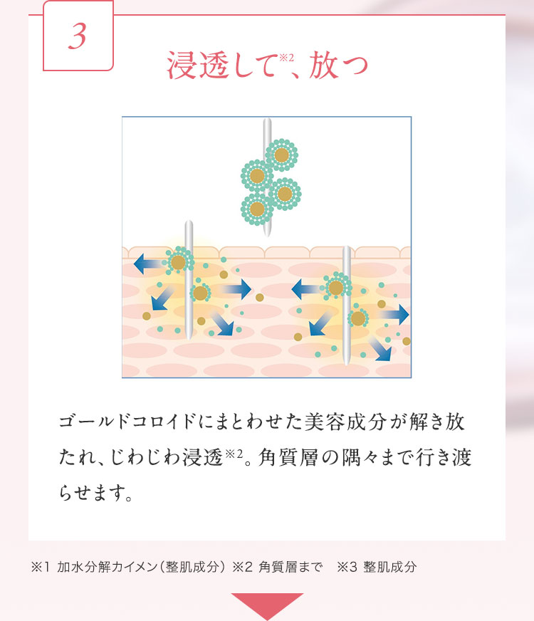 3 浸透して 、放つ