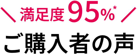 満足度95％！*　ご購入者の声