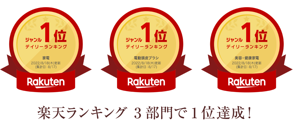 楽天ランキング 3部門で1位達成!